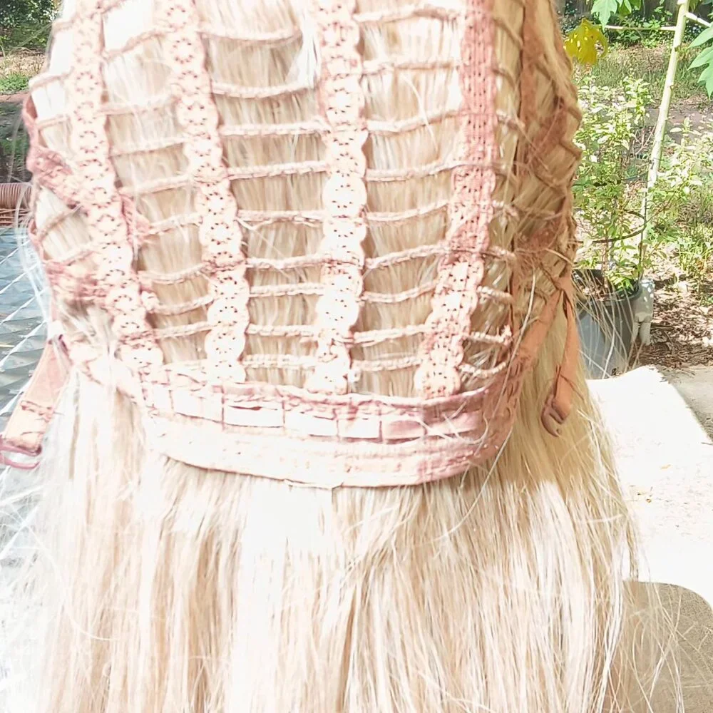 Womens 💗 Blonde And Brown Synthetic Ombre 26" Long Wavy Breathable Cap Wig 💗 - Picture 11 of 16